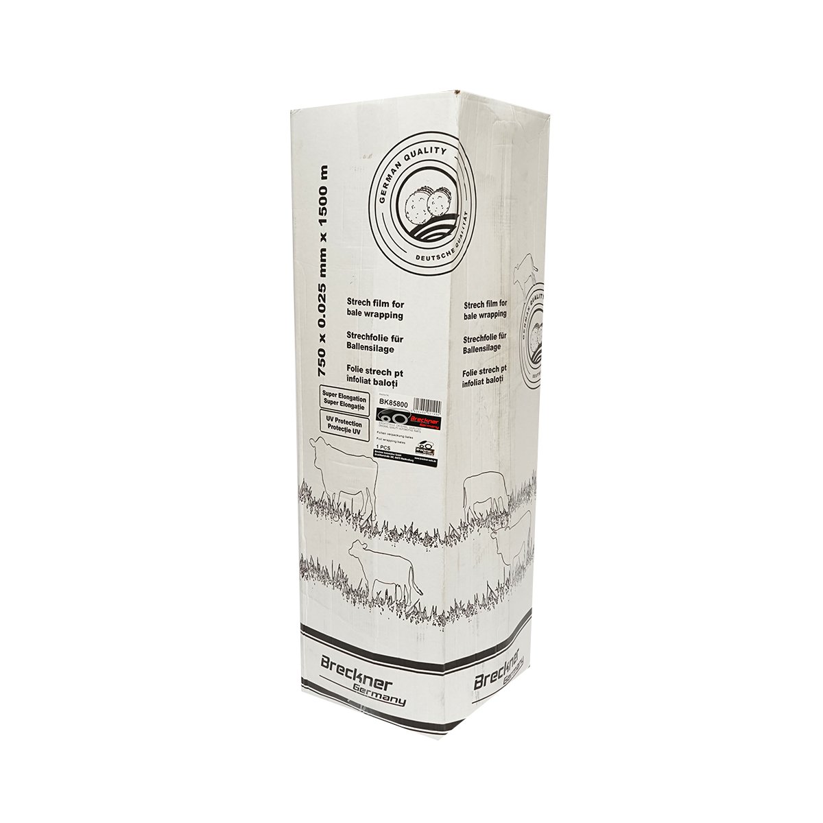 Folie alba infoliat baloti 750mm x 25mic x 1500m 27.45Kg cu protectie UV Breckner Germany